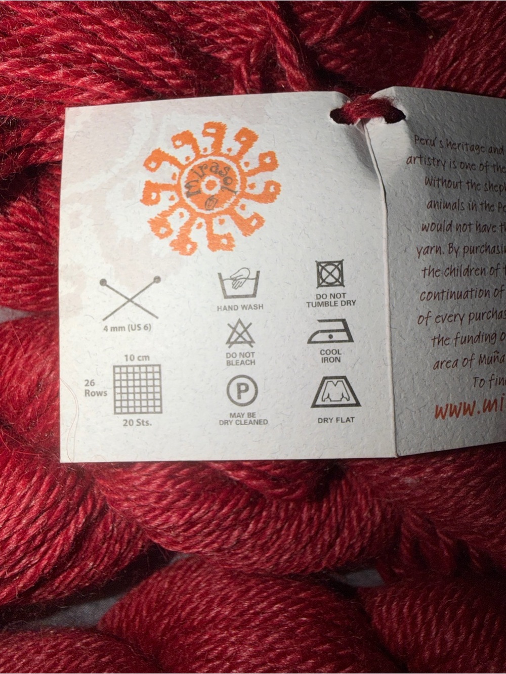 Mirasol Deep Crimson Twisted Yarn - Picture 3 of 6